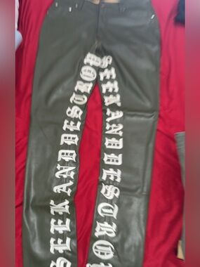 EPTM Olive Gopachi Search & Destroy Leather Pants 32